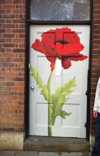 Poppy front door mural