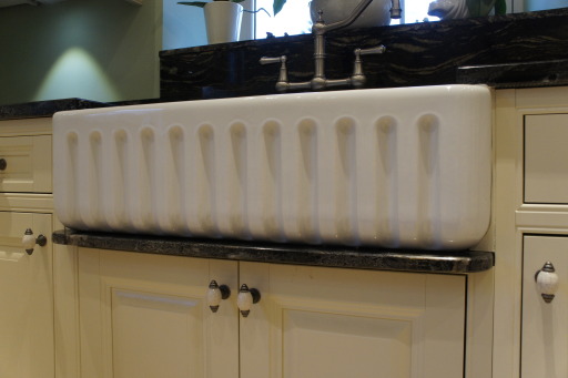 Shaws Ribbed sink on granite sill onto a vanburgh inset door kitchen by Juan Deseign
