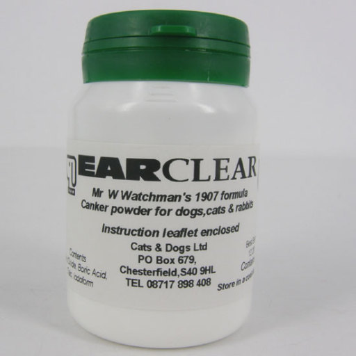 EarClear dog cat ear mites, canker powder remedy scratching ears