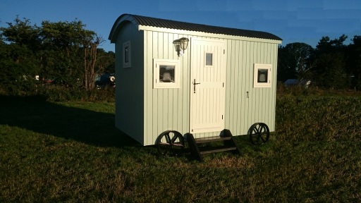 shepherds hut in the sun