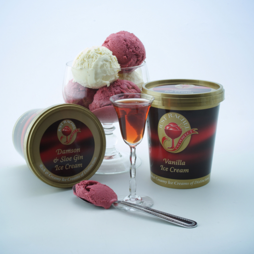 Just Rachel Damson &amp; Sloe Gin Ice Cream and Vanilla Ice Cream