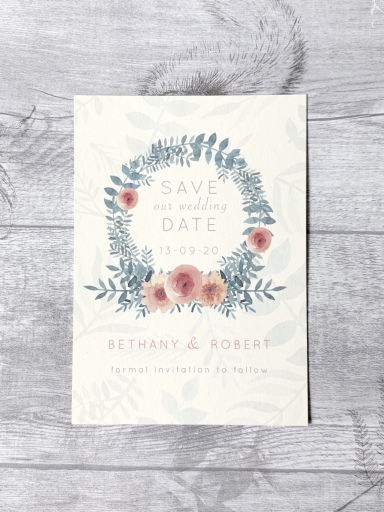 Floral Save the Date card