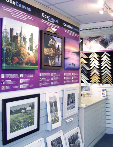 Gallery with picture framing service, Cardiff store.