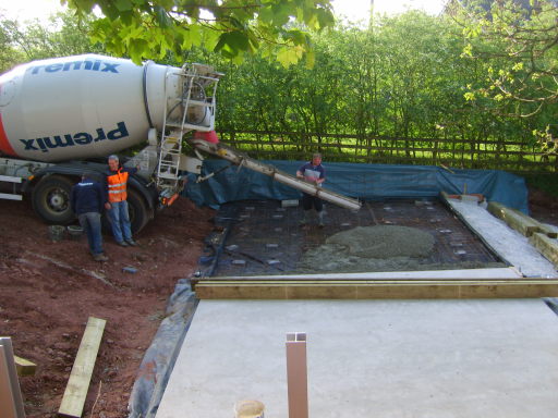 Construction of Double Garage Floor Slab with reinforcing mesh