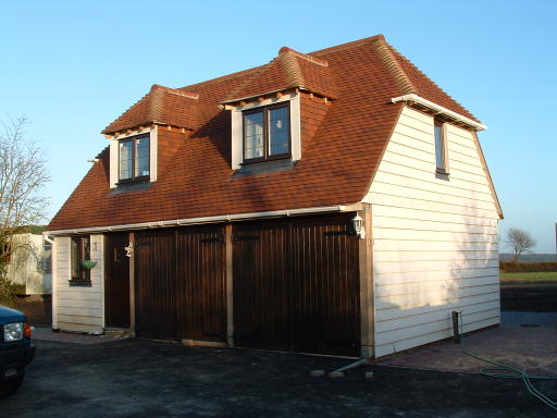 Three bay Beamlock garage with room over