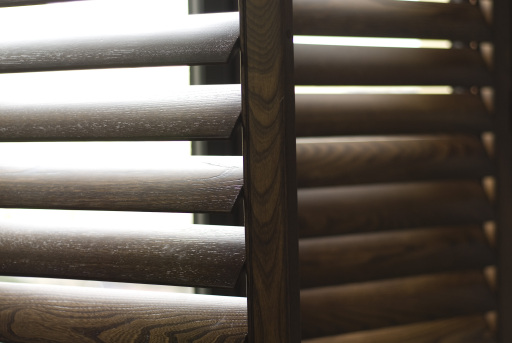 Shutters in a range of stains and colours