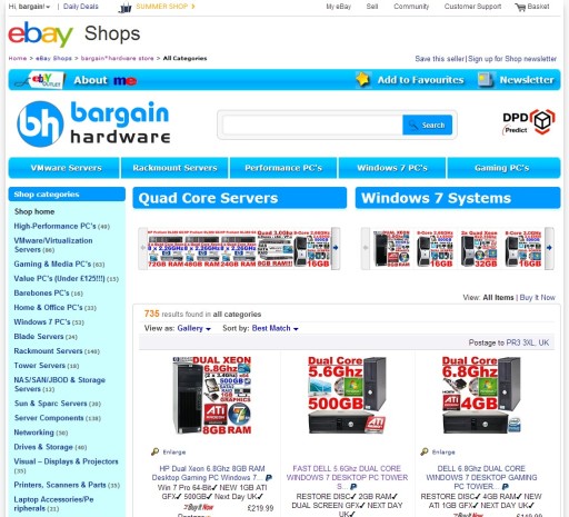 eBay store - bargain hardware computer deals
