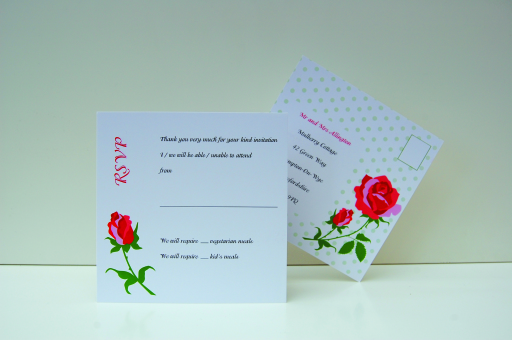 Vintage rose wedding stationery