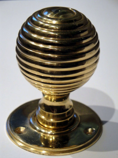 Fine brass cast reeded door knobs from only 30.00 Pair