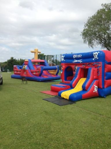 Pirate funday at a local St Helens school, super Pirate themed inflatables