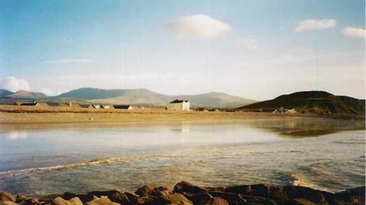 Wendon Apartments seen from the Dinas Dinlle Blue Flag Beach, with Snowdonia National Park..
