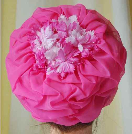 HOT PINK CHIFFON HAT