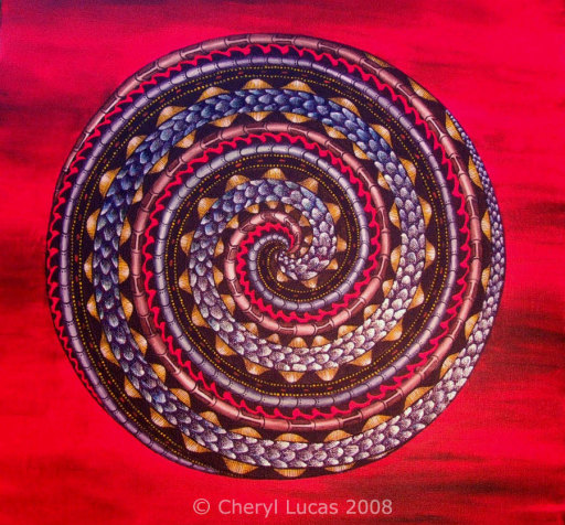 'Serpent Spiral' Acrylic on canvas SOLD