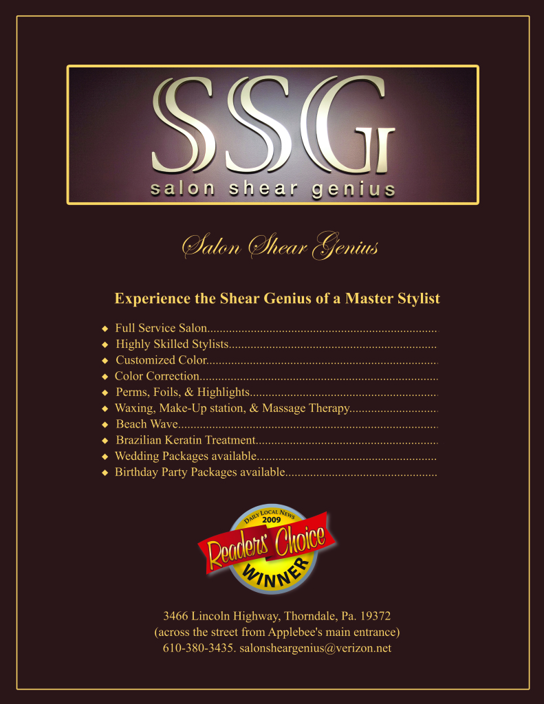 Salon Shear Genius 3466 Lincoln Highway, Thorndale, PA, 19372