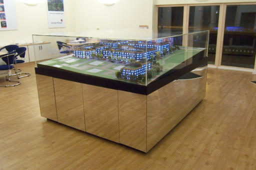 model base unit and clear acrylic case.