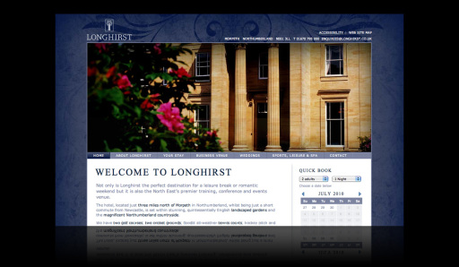Web site design and production for Longhirst Hall
