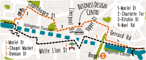 Illustrated map of London Waterway