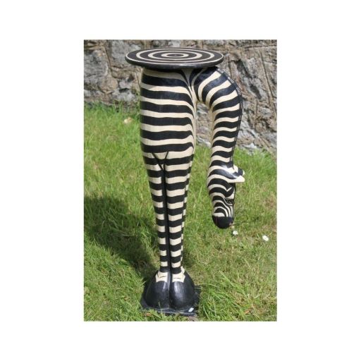 Fair Trade wooden hand carved zebra table