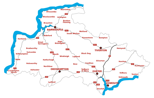 Devon Pest Control, Areas Serviced.