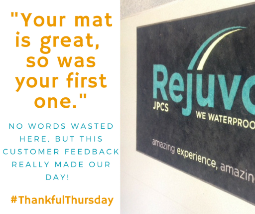 Feedback from one of our many happy customers, delighted with their logo mat