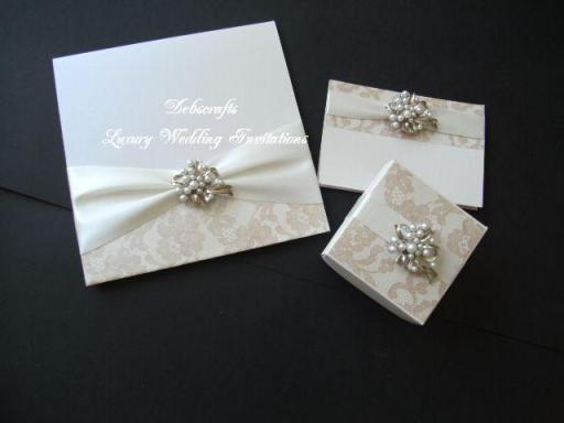 Christina Lace pocketfold wedding invitation
