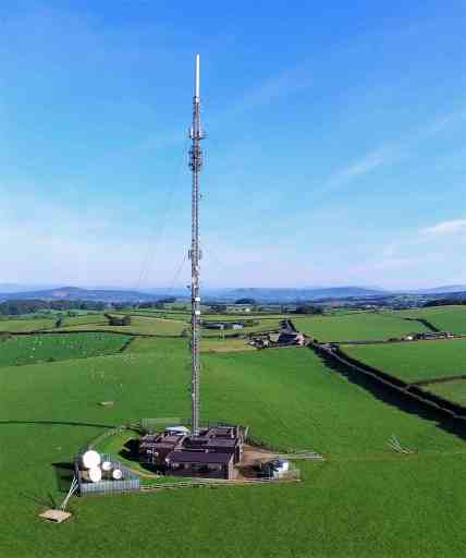 Aerial drone inspection Halton TV mast Lancashire