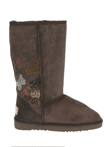 Custom crystal design boots sheepskin