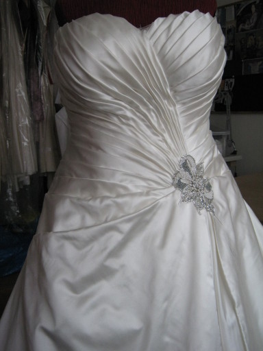 Exclusive bridal gown, designed and made to measure in silk satin