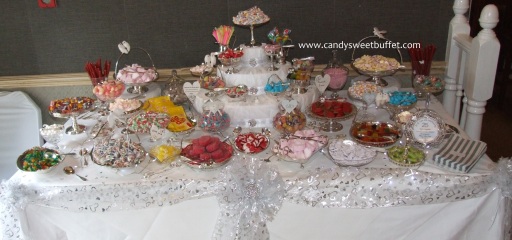 Silver wedding sweets buffet candy table Derby