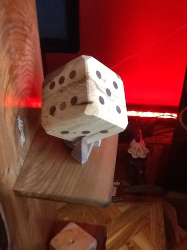 Beech dice with elm inlays