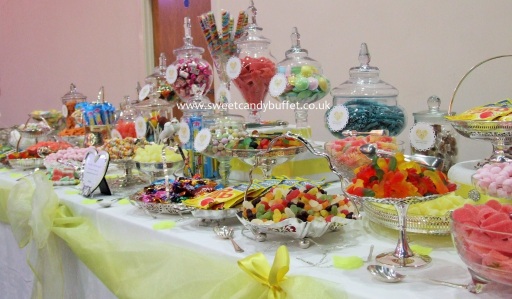 Wedding sweets buffet table candy cart Doncaster