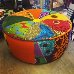 Afrotechnicolour ottoman footstool