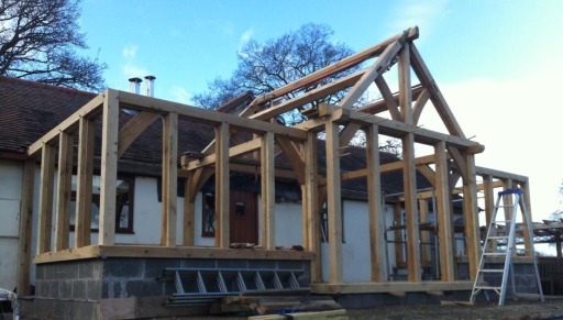 Oak frame under constructions