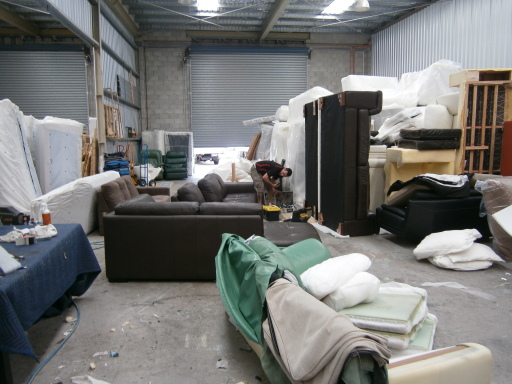 Upholsterer hard at work