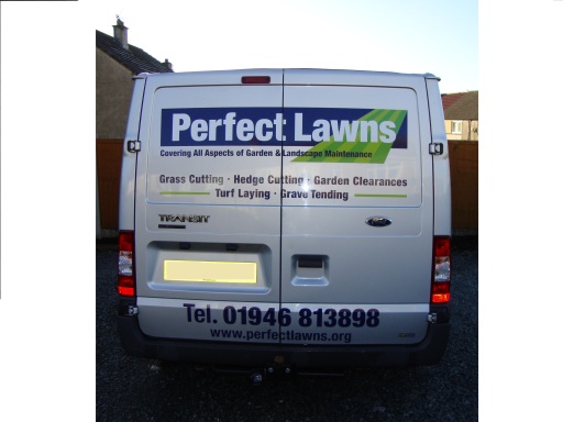 Perfect Lawns Garden and landscape maintenance services van