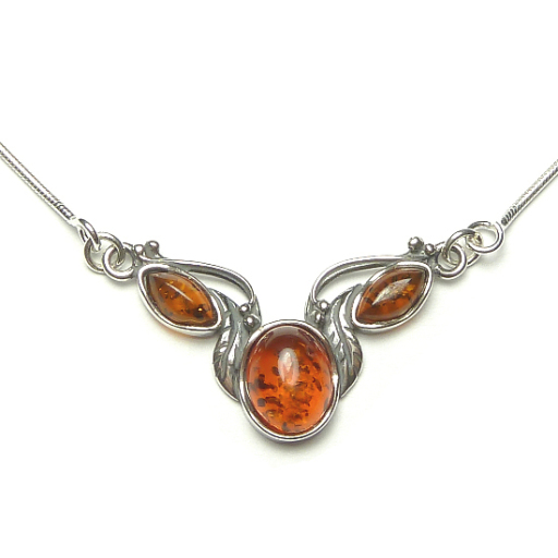 Stylish amber necklace