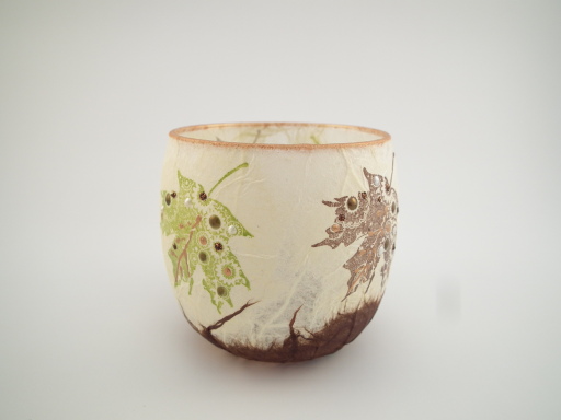 Tea Light made of Glass, Handmade Paper and Handpainted - best seller at Many Thanks, Mauchline