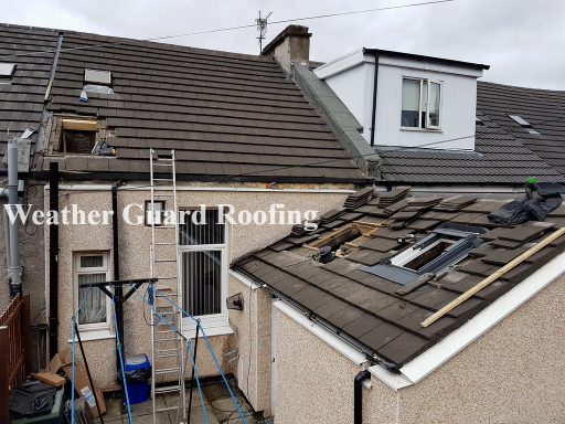 You can see where we have an removed two old velux windows and cut the roof out for a 3rd window