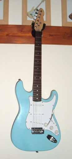 Hand built 21 fret electric guitar.