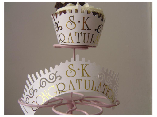 personalised wedding cupcake wrappers