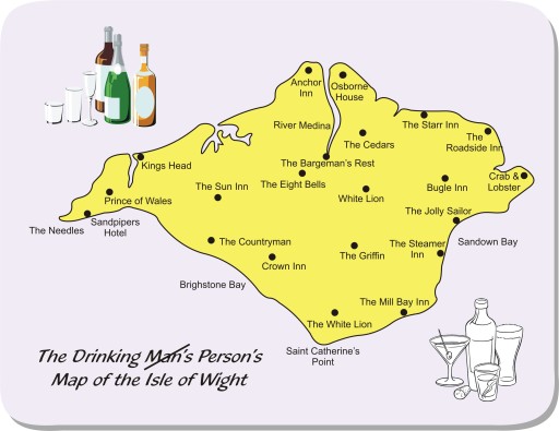 Drinking Persons Map of Isle of Wight Mousemat