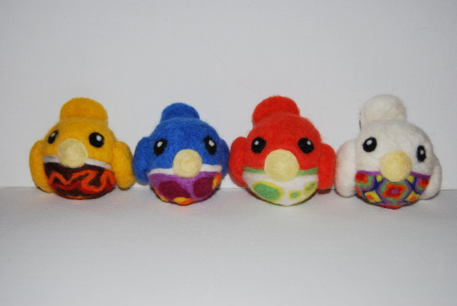 Needle felted birds, a custom order baby mobile