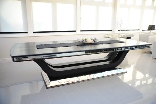 bespoke black oak dining table by stuart pountney of medullary ray furniture ltd