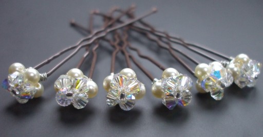 Pearl &amp; crystal hair pins