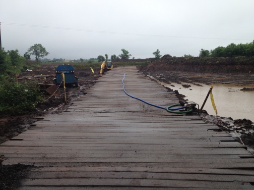 bogmats in use as temporary road