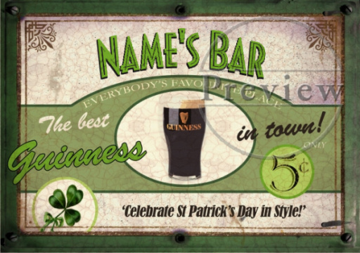 Guinness personalised Bar Sign poster