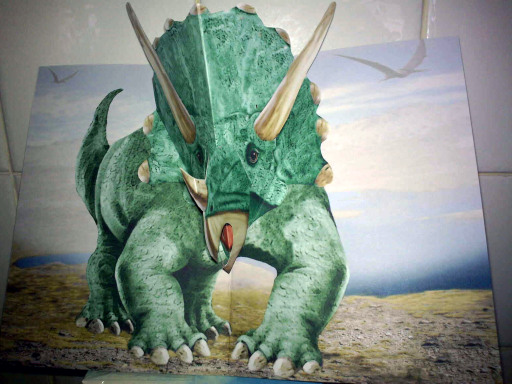 Insert of dinosaur card - very effective