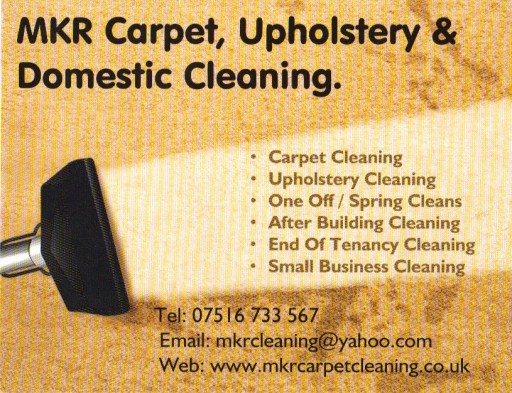 MKR Carpet, Upholstery & Domestic Cleaning