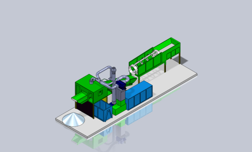 3D rendering of Trommel and Suction Sytem (available for all MRF's)
