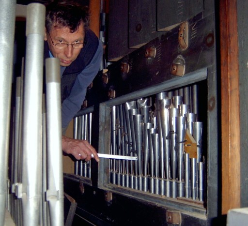 Tuning part of Sutton Courtenay Church Organ